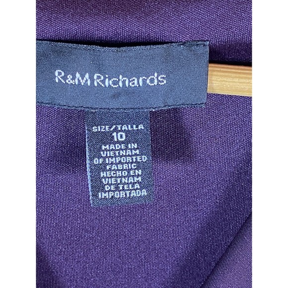 R&M Richards Dress Womens Sz 10 Midi Formal Dark Purple‎  Rhinestone Front - Picture 7 of 11